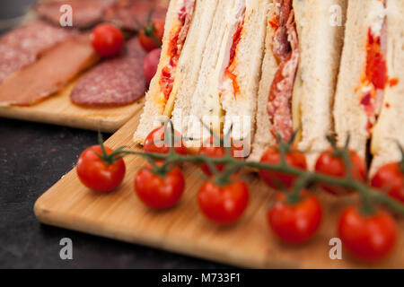 Vorspeisen und Club Sandwiches Stockfoto