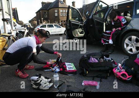 Tour de Yorkshire 2016 Vorbereitung für die Frauen, die Phase der Tourde Yorkshire Stockfoto