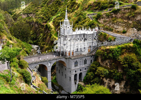 Schönsten Kirchen der Welt. Heiligtum Las Lajas in Kolumbien in der Nähe der ecuadorianischen Grenze Stockfoto
