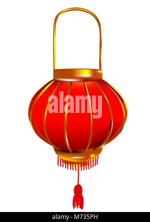 Chinesische Laterne auf weißem Hintergrund Stock Vektor
