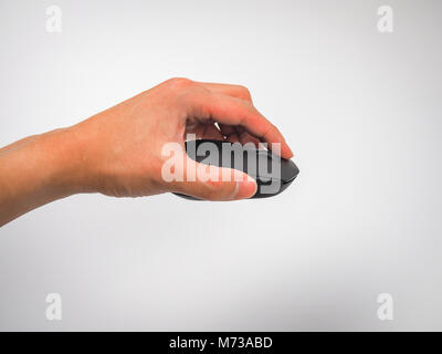 Maus Hand auf weißem Hintergrund Stockfoto
