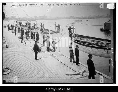 Bohrer, Holland America Line - Leben Boote bereit LCCN 2014691954 zu starten Stockfoto