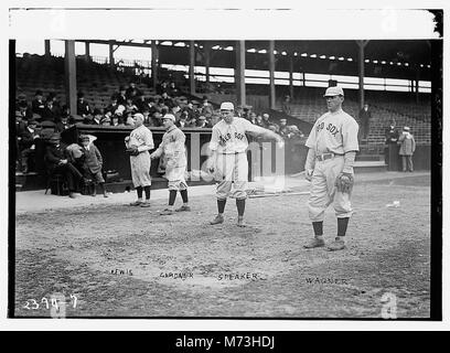 Duffy Lewis, Larry Gardner, Tris Speaker, Heinie Wagner, Boston AL (Baseball) LCCN 2014690361 Stockfoto