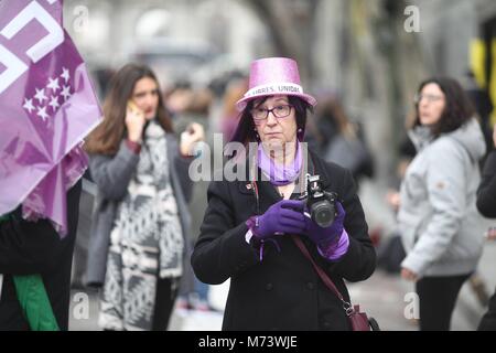 UNAI SORDO Y PEPE ALVAREZ PARTICIPAN EN LA CONCENTRACION POR LA HUELGA FEMINISTA EN LA PLAZA DE CIBELES, EN MADRID 08/03/2018 Erste Feminismus Generalstreik in Spanien während des 8. März, Frau Internationaler Tag, Spanien EP 888/Cordon drücken Sie Stockfoto