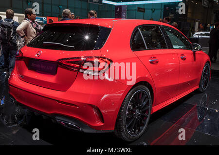 Genf, Schweiz - 7. MÄRZ 2018: Mercedes Benz A-Klasse 200 Auto auf dem 88. Internationalen Automobilsalon in Genf präsentiert. Credit: JLBvdWOLF/Alamy leben Nachrichten Stockfoto