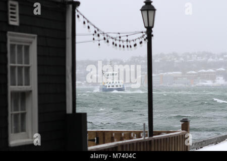 Halifax, Kanada. 8 Mär, 2018. Eine späte winter Sturm holt unordentlich Wetter nach Halifax, N.S., Jan. 08, 2018. Quelle: Lee Brown/Alamy leben Nachrichten Stockfoto