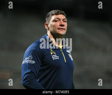 Leeds, Großbritannien. 8 Mär, 2018. 8 Headingley Stadium, Leeds, England; Betfred Super League, Runde 5, Leeds Rhinos versus Rumpf FC; Ryan Hall von Leeds Rhinos warming up Credit: Aktuelles Bilder/Alamy leben Nachrichten Stockfoto