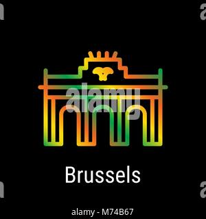 Brüssel, Belgien Vektor Symbol Leitung Stock Vektor