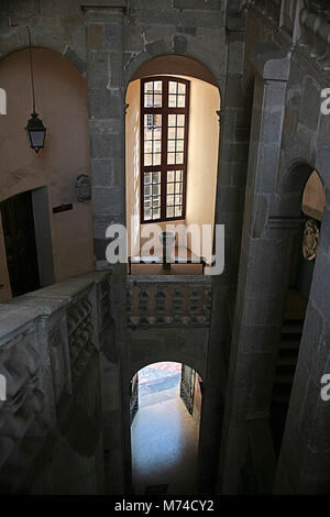 Innenraum der Palast der Erzbischöfe (Palais des Archevèques), aka Mairie de Narbonne, Place de l'Hôtel-de-Ville, Narbonne, Aude, Royal, Frankreich Stockfoto