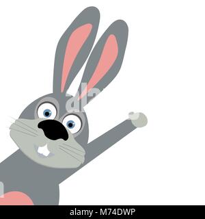 Lustige Osterhasen auf weißem Hintergrund Stock Vektor