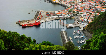 Jachthafen von Velas, São Jorge. Azoren, Portugal Stockfoto