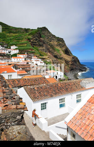 Vila Nova do Corvo. Azoren, Portugal Stockfoto