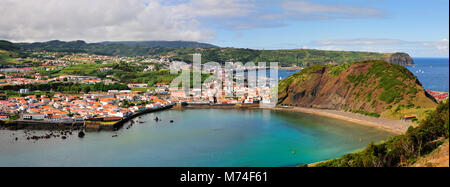 Horta und Porto Pim. Faial, Azoren, Portugal Stockfoto