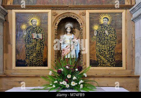 Innenraum der Motherchurch von Santa Cruz da Graciosa, die Insel La Graciosa. Azoren. Portugal Stockfoto