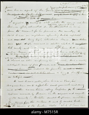 Ein historischer Brief von General Irvin McDowell an U.S. Grant im Jahr 1865, in dem er die militärischen Angelegenheiten und die Kommunikation zwischen zwei bedeutenden Gewerkschaftsoffiziern während des Amerikanischen Bürgerkriegs beschreibt. Stockfoto