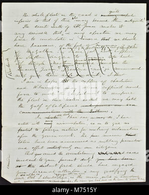 Ein historischer Brief von General Irvin McDowell an General Ulysses S. Grant im Jahr 1865. Dieser Brief gibt Einblicke in die militärische Kommunikation während des Amerikanischen Bürgerkriegs und spiegelt die Beziehung zwischen Schlüsselfiguren des Militärs wider. Stockfoto