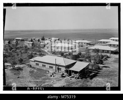 Ein historisches Foto der jüdischen Siedlung Gat in der Nähe der antiken Stätte Gath östlich der Gaza-Straße, gegründet 1941. Stockfoto