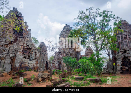 Pagode des Wat Banan alten Khmer Zivilisation Tempel, Kambodscha Stockfoto