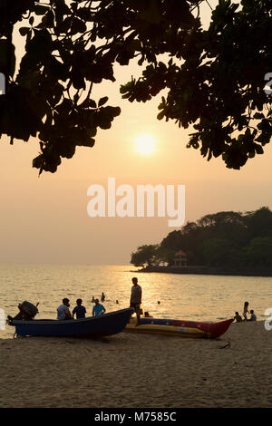 Kambodscha Beach Sunset - auf Kep Strand, Kep, Kambodscha, Asien Stockfoto