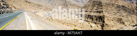 Straße nach Jebel Jais, Ras Al Khaimah - Vereinigte Arabische Emirate Stockfoto