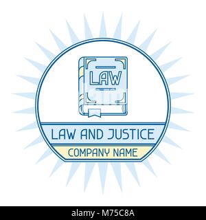 Recht und Gerechtigkeit Name des Unternehmens Konzept Emblem Stock Vektor