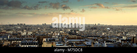 Paris 18e arr, Blick auf Paris von der Butte Montmartre. Île-de-France. Frankreich Stockfoto