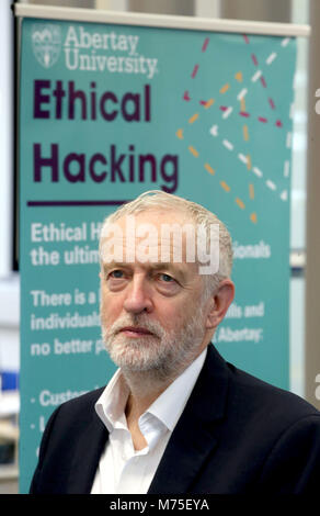 Der Führer der Jeremy Corbyn während der Schottischen Arbeitskonferenz in Caird Hall, Dundee. Stockfoto