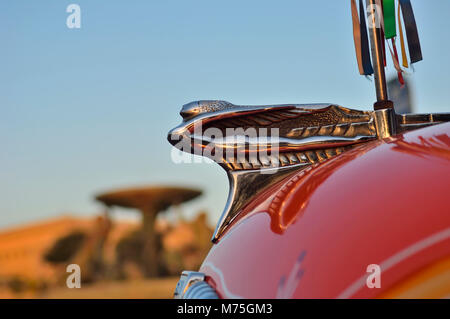 Maskottchen auf der Motorhaube eines öffentlichen Bus, Valletta, Malta, Europa Stockfoto