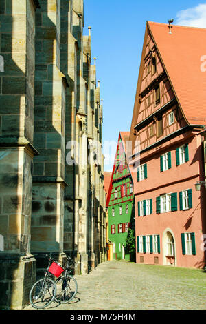 Die mittelalterliche Stadt Dinkelsbühl an der romantischen Straße, Bayern, Deutschland Stockfoto