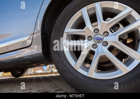 Nürnberg/Deutschland - März 4, 2018: Volvo Logo auf einem Volvo Auto an einem Volvo Autohändler in Deutschland. Stockfoto