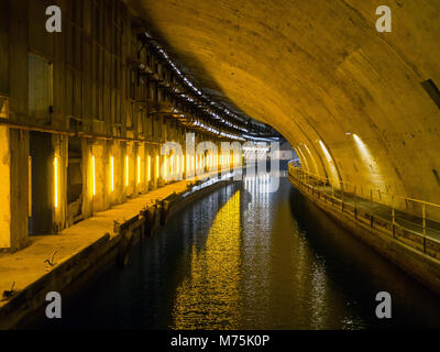 Balaklawa, Russland - 14. November 2015: Canal Dock, u-Bahn Museum Complex Balaklawa, Krim Stockfoto