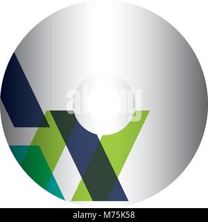 CD mit grünen Streifen Design auf weißem Hintergrund Vector Illustration Stock Vektor