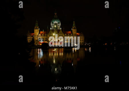 Silvester bin Neues Rathaus in Hannover Niedersachsen. Silvester im Neuen Rathaus in Hannover, Deutschland. Stockfoto