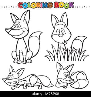 Cartoon Malbuch - Fuchs Stock Vektor