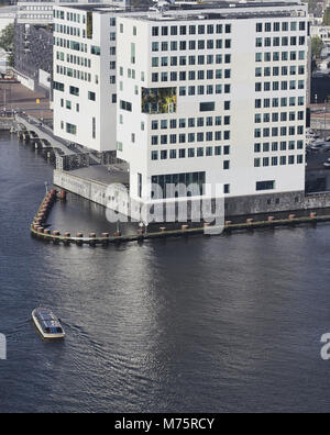 Palast der Justiz (Paleis van Justitie), von Felix Claus, IJdock, Amsterdam, Niederlande. Stockfoto