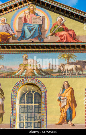 Basilika St. Paul oder die Basilika di San Paolo fuori le Mura südlich der alten Stadtmauer. Rom. Latium, Italien. Stockfoto