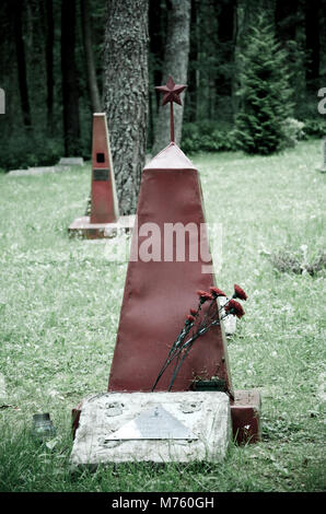 Garnisonsfriedhof. Secret City-Borne Sulinowo (ger: Brutto geboren), ein militärischer Stadt (1938) der Wehrmacht Artillerie Schule. In den Jahren 1945-1993, die Stockfoto