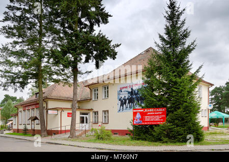 Ehemalige Offiziere der Wehrmacht' Kantine, derzeit das russische Restaurant Asha'. Borne Sulinowo (ger: Brutto geboren), ein militärischer Stadt (1938) der Wehrmacht artill Stockfoto