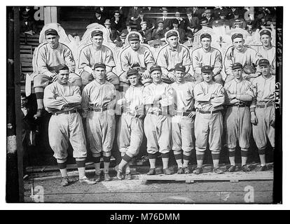 New York Giants. Obere Reihe (von links nach rechts) - Rube Marquard, Larry Doyle, Josh Devore, Kunst Fletcher, George Burns, Kunst Wilson, Red Ames. Untere Zeile - Chief Meyers, Fred Snodgrass, Rot Murray, LCCN 2014690900 Stockfoto