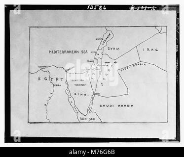 Palästina & "Israel" Themen von 1953. In der Nähe von East, Karte, wie im Jahr 1953 (flach), die "Israel" LOC 12992 matpc. Stockfoto