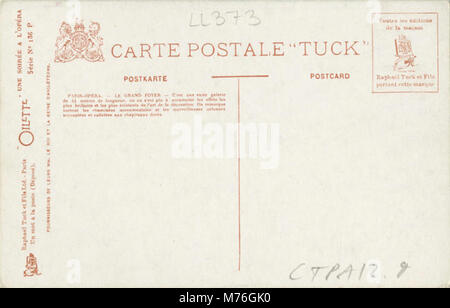 Ein eleganter Blick auf das Grand Foyer der Pariser Oper mit luxuriösem Design und Pracht. Das Bild unterstreicht die Opulenz der architektonischen Merkmale und die künstlerische Atmosphäre dieses ikonischen Ortes. Stockfoto