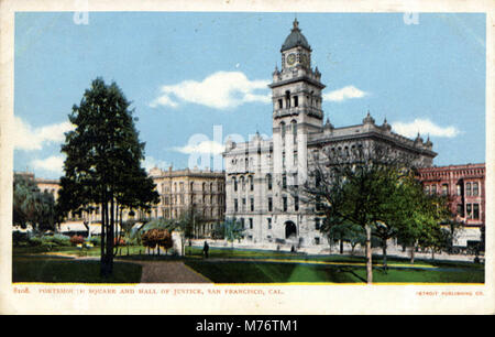 San Francisco, CA - Portsmouth Square und die Halle der Gerechtigkeit (NBY) 431658 Stockfoto