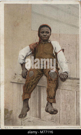 Ein Porträt von „Sunny Jim“, ein ikonisches Bild aus der amerikanischen Kultur des frühen 20. Jahrhunderts, oft verbunden mit fröhlichen Werbekampagnen. Stockfoto