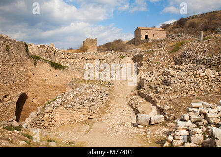 Europa, Griechenland, Peloponnes, Korinth, Akropolis von acrocorinth Stockfoto