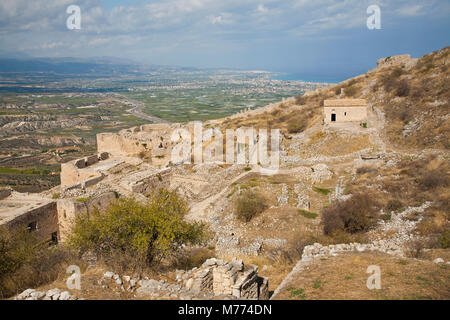 Europa, Griechenland, Peloponnes, Korinth, Akropolis von acrocorinth Stockfoto