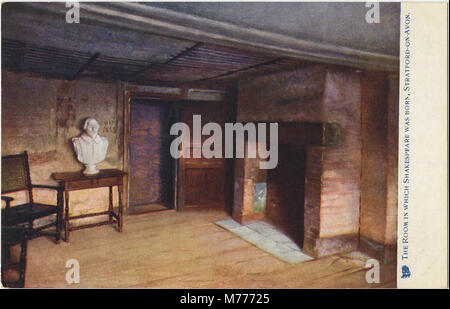 Der Raum, in dem William Shakespeare in Stratford-upon-Avon geboren wurde, spiegelt die historische Bedeutung dieses Geburtsortes für den berühmten Dramatiker wider. Stockfoto
