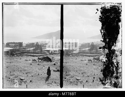 Tiberias, eine antike Stadt am Westufer des Galiläischen Meeres, ist bekannt für ihre historische und religiöse Bedeutung. Sie ist eine wichtige archäologische Stätte im modernen Israel. Stockfoto