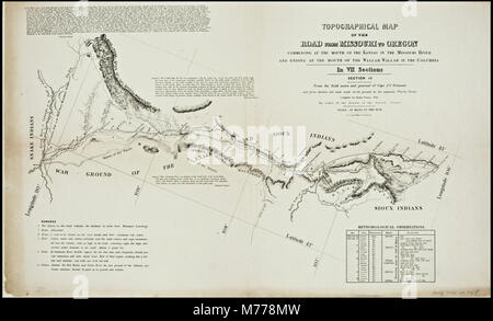 Topographische Karte der Straße von Missouri nach Oregon (NBY17400) Stockfoto