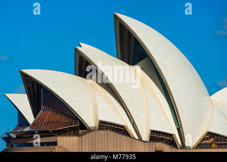 Detail des Sydney Opera House, Segel, UNESCO-Weltkulturerbe, Sydney, New South Wales, Australien, Pazifik Stockfoto