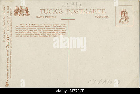 Ein Foto der K.K. Hofoper in Wien, das die historische Architektur dieses berühmten kulturellen Wahrzeichens zeigt. Stockfoto